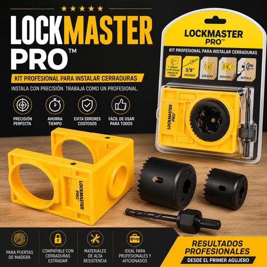 LockMaster Pro™ | Kit Profesional Para Instalar Cerraduras