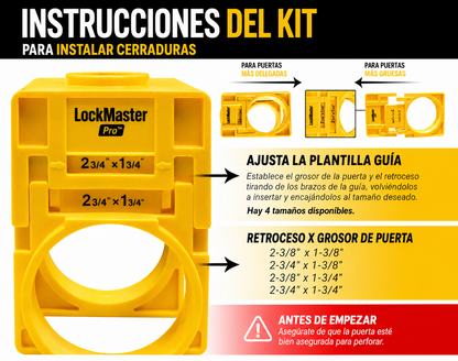 LockMaster Pro™ | Kit Profesional Para Instalar Cerraduras