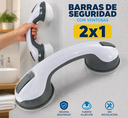 2 BARRAS DE SEGURIDAD ANTIDESLIZANTE PARA EL BAÑO